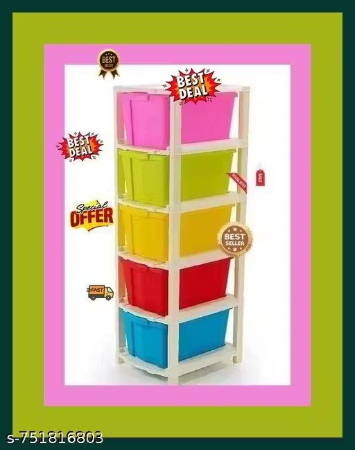5 Xl Plastic Modular Drawer System For Home, Office, Hospital, Parlor, School, Doctors, Home And Kids