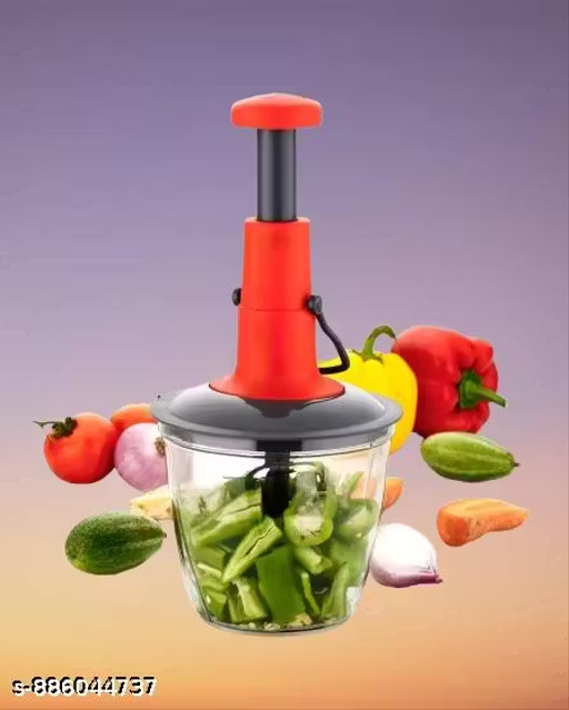 Plastic Manual Vegetable Chopper for Kitchen, Vegetable Cutter for Kitchen, Onion Cutter, Onion Chopper (Red) (1000 ml)Push Chopper 1000ml | Multi-Purpose Vegetable, Onion, and Garlic Chopper
