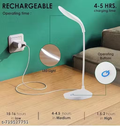 USB Rechargeable LED Desk Lamp with Touch Control | 360° Adjustable Neck | 3 Level Brightness Table Lamp for Study, Reading & Office